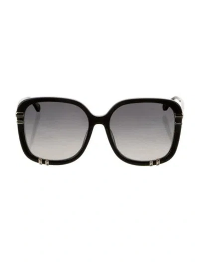 Pre-owned Chloé Wayfarer Tinted Sunglasses In Black