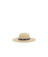 Chloé Weaving Design Straw Hat In Nude