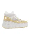 Chloé Wedge High-top Casual Shoes In Golden