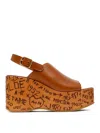 Chloé Womens Chloe Maxime Platform-sole Leather Wedges