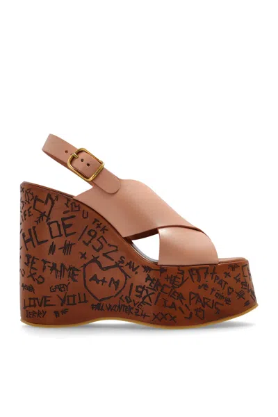 Chloé Chloe' Women Maxime Wedge Sandal In Brown
