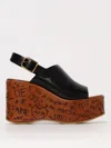 Chloé Maxime Wedge Sandals In Black