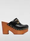 Chloé Jeannette Studded Leather Slingback Platform Clogs In Schwarz