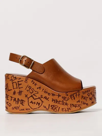 CHLOÉ HEELED SANDALS CHLOÉ WOMAN COLOR BROWN,G73501032