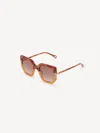 Chloé Womens Ch0240s Square-frame Acetate Sunglasses Brown