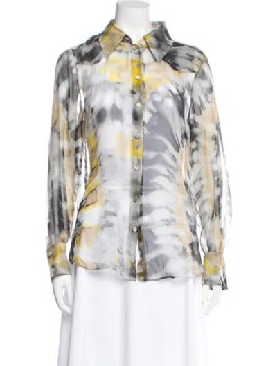 Pre-owned Chloé Western Silk Blouse In White
