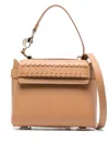 Chloé Whipstitch Detail Leather Tote Bag In Neutrals