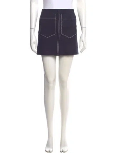 Pre-owned Chloé Whipstitch Trim Mini Skirt In Green