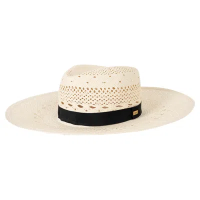 Pre-owned Chloé Chloe White 2025 Panama Open Weave Straw Hat 57