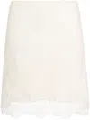 Chloé Guipure Lace-trimmed Ribbed Wool Mini Skirt In White