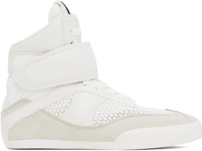 CHLOÉ WHITE & BEIGE 'CHLOÉ KICK' SNEAKERS