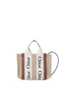 Chloé White And Brown Woody Mini Tote Bag In Marrone