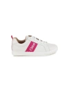 CHLOÉ WHITE AND FUCHSIA LAUREN LOW SNEAKERS