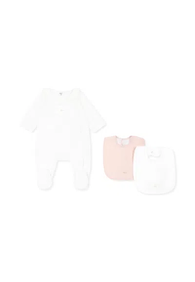 Chloé White Babygrow Set For Baby Girl With Logo