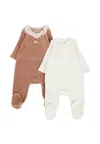 Chloé White Babygrow Set For Baby Girl With Logo In Multi
