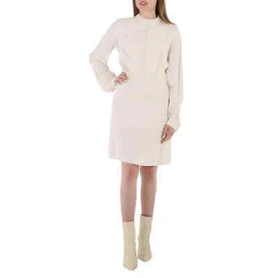 Pre-owned Chloé Chloe White Buttoned Long-sleeve Dress