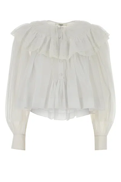 Chloé Chloe White Cotton Blouse