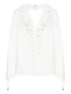 Chloé Voile Top With Balloon Sleeves And Lace In White