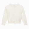 CHLOÉ WHITE COTTON CARDIGAN WITH WAVY EDGES