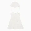 Chloé White Cotton Dress And Cap Set In White