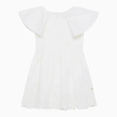 Chloé White Cotton Dress With Embroidery