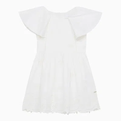 Chloé White Cotton Dress With Embroidery