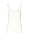 Chloé Embroidered Ribbed Cotton Tank