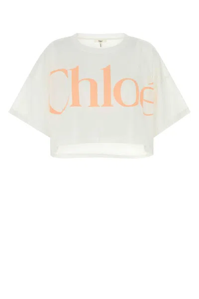 CHLOÉ WHITE COTTON OVERSIZE T-SHIRT
