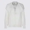 Chloé White Shirt With Embroidered Bow Tie In White