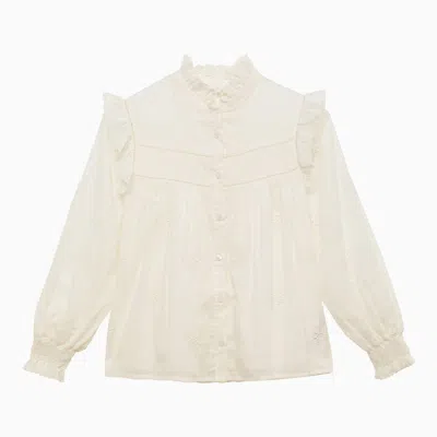 Chloé Embroidered Cotton Veil Shirt In White