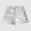 Chloé White Cotton Shorts In Bianco Sporco