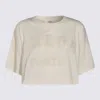 Chloé Biologic Cotton T-shirt With Frontal Logo Patch In Coconut Milk