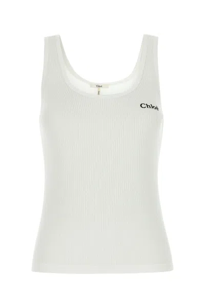 Chloé Chloe White Cotton Tank Top