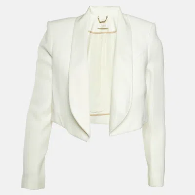 Pre-owned Chloé White Crepe Open Front Cropped Blazer M