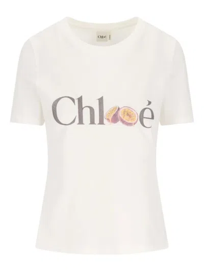 Chloé Passion Fruit Print Baby Fit Cotton Jersey T-shirt In White