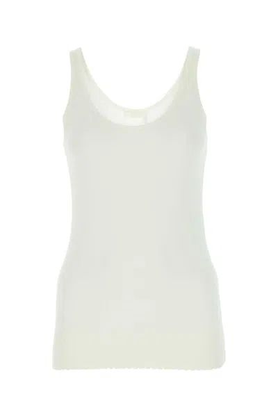 CHLOÉ WHITE CREWNECK TOP