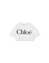 Chloé Logo-print Cropped T-shirt In White