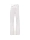 CHLOÉ WHITE DENIM TROUSER WITH LEATHER TAG