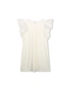 CHLOÉ WHITE DRESS WITH EMBROIDERED RUFFLES