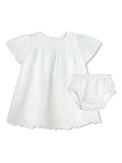 Chloé Babies' White Dress With Embroidered Stars