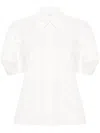 Chloé Embroidered Balloon-sleeved Shirt In White