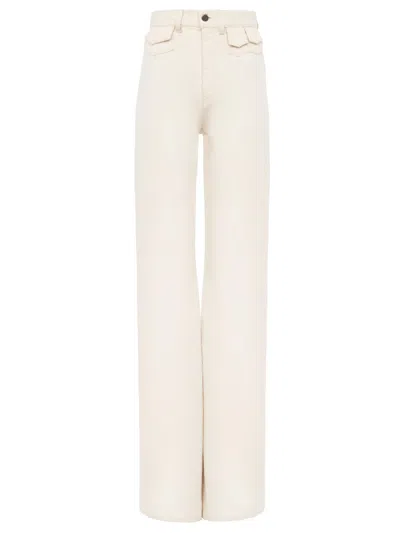 Chloé Ivory Flared Denim Trousers In White