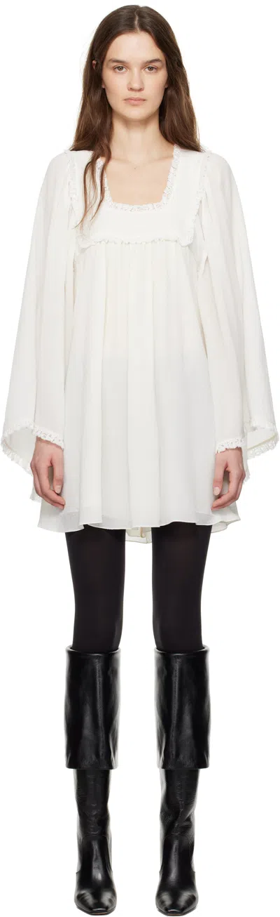 Chloé Silk Organza Top In White