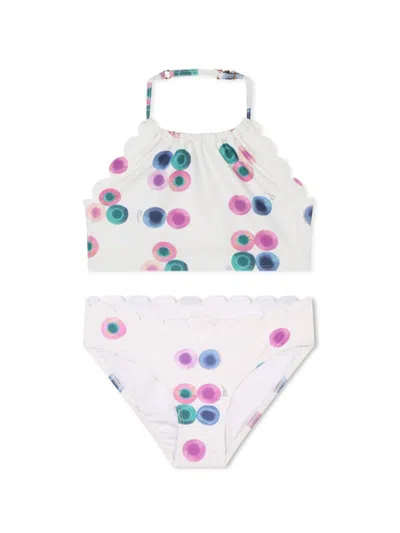 CHLOÉ WHITE FUSION DOT-PRINT BIKINI