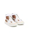 Chloé Panelled High-top Sneakers In Bianco/sporco