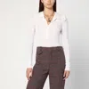 Chloé Lace-collar Superfine Wool Rib Knit Top
