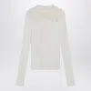 Chloé White Henley Shirt In Wool Knit