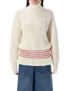 Chloé Oversized Wool And Mohair Knit Turtleneck Jumper In White