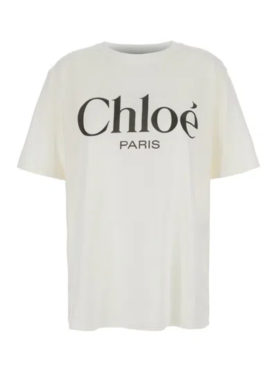 Chloé White Jersey Oversize T-shirt