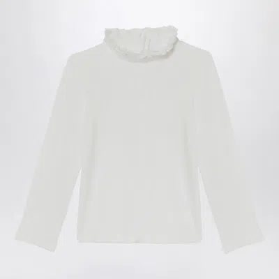 Chloé White Jersey With Ruffled Collar